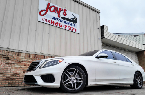Jay's Auto Repair Building with Mercedes-Benz